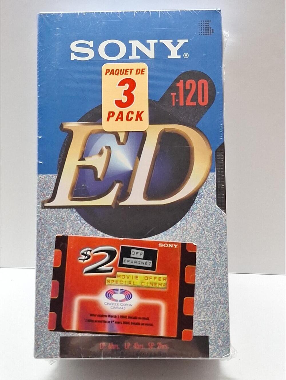Sony T-120EDC VSH Tapes 3x Recordable 6 Hour Total